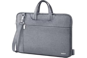 Ferkurn Laptop Bag Case for Women Men, Laptop Sleeve Computer Bag Briefcase with Shoulder Compatible with Macbook Pro/Air, HP Chromebook, XPS, ASUS, Acer, Samsung, Grey, 15 15.6 16 Inch