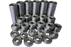 Tonmp 608-ZZ Ball Bearing - Double Metal Sealed Shielded Miniature Deep Groove Bearings for Furniture Wheel,Skateboards, Inline Skates, Scooters, Roller Blade Skates (8mm x 22mm x 7mm) (100)