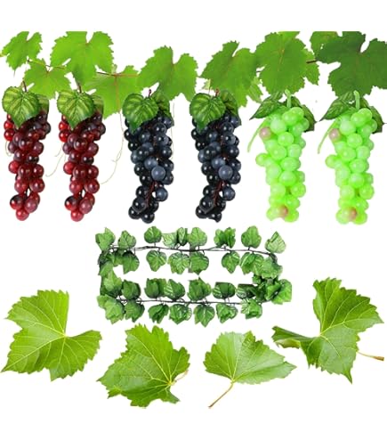8 Pezzi Uva Artificiale Realistica - Grappoli Con Foglie Per Decorazione Casa E Giardino - Foto 2