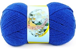 CUCIRINI TRE STELLE Laine de jasmin premium 50g pour tricoter et amigurumi (Bleu électrique - 148)
