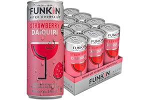 Funkin Strawberry Daiquiri Pre-Mixed Cocktail Cans 200 ml (Case of 12) | Premium Ready to Drink Cocktails - Bar Quality Drinks Made with Real Fruit and Nitro Infused