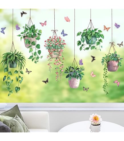 Autocollants Muraux Plantes Et Papillons - Stickers Fenêtres Et Murs, Décoration Chambre Cuisine Salon, Non Adhésifs PVC Autocollants Muraux Plantes Et Papillons - Stickers Fenêtres Et Murs, Décoration Chambre Cuisine Salon, Non Adhésifs PVC