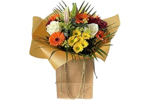SELL FLOWERS ONLINE Bright Autumn Bouquet with Lilies, Roses, Gerberas, Chrysanthemums – Fresh Flower Arrangement Gift for Birthdays, Anniversaries, Celebrations, Thank You, Get Well, Long-Lasting