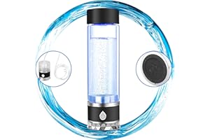 NEW PACIFIC YOUYAH N.P Hydrogen Water Bottle Generator,Up to 1700PPB,Dual Chamber,PEM and SPE Technology,Portable Maker Machine with Inhaler Adapter & Alkaline Balls,New Technology Glass Ionizer, Black