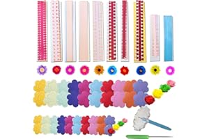 Woohome 143 PCS Paper Quilling Strips Flower Design Set Quilling Flowers Paper Handmade Flower Design Paper Art Quilling for Crafts, Home Decoration