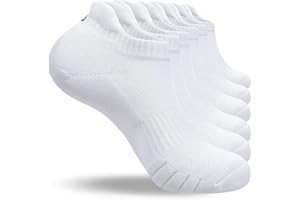 anqier 6 Paar Sneaker Socken Herren 43-46 39-42 35-38 47-50 Baumwolle Kurz Sportsocken Damen Gepolsterte Laufsocken Schwarz Weiß Grau Atmungsaktiv