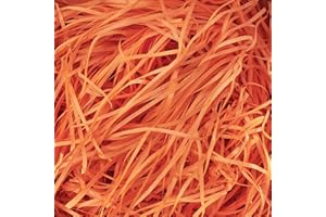 JEEMOOTOWN 500g Carta Tagliuzzata per Regali - Arancione - Paglia per Cesti - Ideale Paglia Confezioni per Scatole Regalo