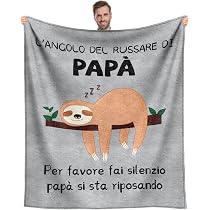 Coperta In Flanella Per Papà 130x150 Cm | Morbida E Calda Con Scritta 'Buon Compleanno Papà' | Regalo Da Figlia O Figlio Per Festa Del Papà, Natale O Pensionamento