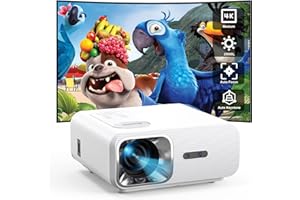 AI Auto Focus/Auto 4D Keystone-Proyector 4K WiFi6 Bluetooth 28000 Lúm Full HD 1080P Jimveo 4K Proyector Soporte Función Zoom Cine en Casa con Evitación Objetos Adaptación Pantalla para iOS/Android