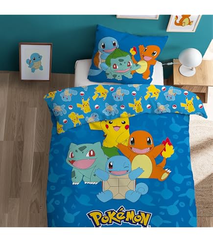 Coffret Plaid Et Coussin Pokémon Pikachu - Plaid Polaire 100x140 Cm + Coussin 35x35 Cm - Décoration Douce Et Fun