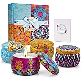 TOFU Scented Candles Gift Set Aromatic Candle,Portable Tin Gift Set, 5.65 oz,120 Lasting Time,Soy Wax,Candle Gift for Women,4