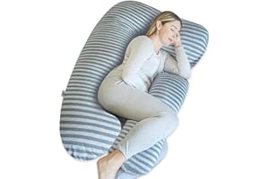 PharMeDoc Schwangerschaftskissen - Seitenschläferkissen, U Form Pregnancy Pillow und Stillkissen - Unterstützung für Rücken, Hüften, Beine, Bauch für Schwangere Frauen, Seitenschläferkissen mit Bezug