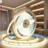 PERVADEO COB LED Lights LED Strip 24V, 5M Self-adhesive Natural White Light 4000K Lights 320LED/M Flexible Cuttable Width 8mm