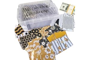 FRIFER Newest 100 Buste Challenge - Divertente Set di Biglietti per Risparmiare Denaro da 100 Giorni, Scatola Manuale per Pianificazione del Budget con Carte per Aiutare i Bambini a Imparare a Risparmiare