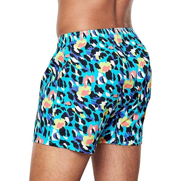 Happy Socks Herren Badehose – Confetti Palm Trunk, 95% Baumwolle, 5% Elasthan, Trendiges Design
