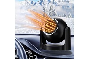 COMBLU Calentador de coche, 12 V 150 W, ventilador de calefacción y refrigeración 2 en 1, ventilador portátil con enchufe para encendedor de cigarrillos, giratorio de 360 grados