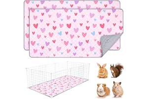 BeBeJoJo Lot De 2 Tapis Lavables Et Réutilisables pour Cage De Cochon D’Inde, Doublures Absorbantes pour Pipi, Tapis pour Petits Animaux, Lapins Et Hamsters
