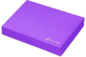PROSOURCEFIT Exercise Balance Pad, Non-Slip Cushioned Foam Mat & Knee Pad for Fitness and Stability Training, Yoga, Physical Therapy, L and XL