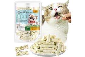KUCKUCKI Bastoncini di Erba Gatta 60g, Snack per Gatti, Giocattolo Dentale con Erba Liofilizzata per la Pulizia dei Denti
