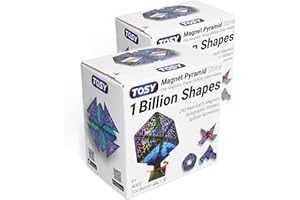 TOSY Magnet Pyramid Stone – 1 Würfel verwandelt Sich in 1 Milliarde Formen, 12 Teile, 243 Magnete, Kinder, holografisches Design, kreatives STEM-Puzzle, 2er-Pack