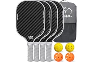 BAGAIL Pickleball Schlägerset, Pickle-Ball Schläger mit 4 Bällen, leicht – hohe Stoßdämpfung – ergonomisch, geeignet für Pickleball-Spiele im Innen- und Außenbereich