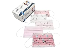 50 Masques Chirurgicaux pour Enfants Fantaisistes et Médicaux à Usage Unique, Certifié CE, Haute Efficacité de Filtrage BFE≥95, Masque Enfant Certifié, Masque Facial Jetable 3 Couches - [50 Pièces]