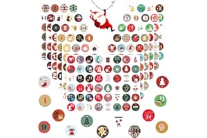 JAMSSOW 12 x 24 Adventskalender Zahlen Aufkleber(Zahlen 1-24),Advent Kalender Aufkleb,Adventskalenderzahlen Etiketten selbstklebend,Weihnachten Adventskalender Sticker,DIY Nummern Papiertüten