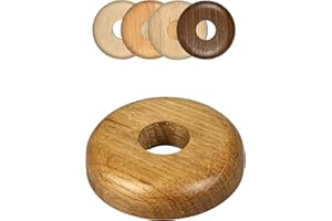 FUX 10 Stück Einzel Heizungsrohr Rosette, 15mm - 22mm, Rohrabdeckung, Abdeckrosetten, Verkleidung, Heizkörper Rosetten, Holz, Parkett, Holzrosetten (22mm, Eiche)
