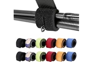 Royouzi 12 pasków wędkarskich, 6 kolorów, regulowane opaski na rzep, z zapięciem do wspinaczki, do wędek, wędki, rakiety do badmintona, kije golfowe