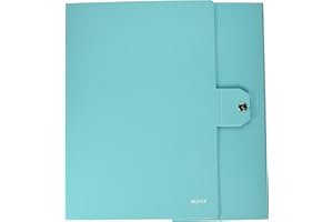 Leitz, caja, cierre de botones, cartón plastificado, tamaño 25 x 35, WOW, color aguamarina Dorso 8 cm