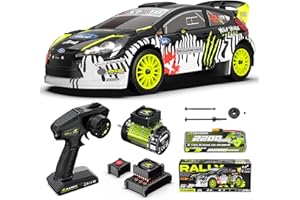 RIAARIO 1/10 Rally Car Max 50mph Brushless RC Truck with Gyro 4WD, Full Linkage Lighting, Remote Control, 3S 2200mAh Rechargeable Battery, Compatible with 4400mAh Battery