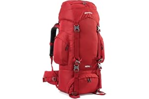 Eurohike Fully Adjustable Nepal 65 Rucksack with Ventilated Back Panel and Water Bladder Compartment, 65L Backpack, Hiking Rucksack, Camping Rucksack, Camping Accessories