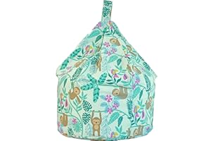 BEANLAZY Bean Lazy ® 100% Cotton Large Green Sloth Bean Bag with Filling