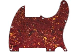 Musiclily Pro 8 Trous Pickguard pour Guitare électrique Squier Sonic Esquire H, 4 plis Vintage Tortoise