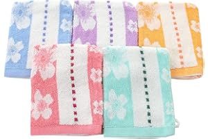 YSN 10 pieza Ropa de rizo Manopla, manopla, toalla de tocador, paños secos, lavado Fleck Flores