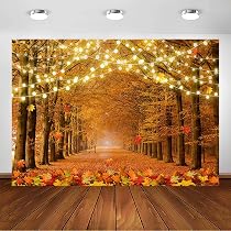 Fotohintergrund Herbstlandschaft – Ahornblätter & Waldweg, 3x2,4 M, Baumwolle (für Hochzeit, Geburtstag, Portrait)