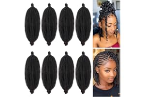 XERTEAM Soft Twist Hair for Afro Marley Locs, Black Pre-Separated Spring Twist Hair for Locs Crochet Braiding Hair for Curly Marley Braiding Hair Extensions for Women (12 Inch (Pack of 8))