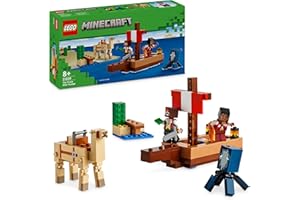 LEGO Minecraft The Pirate Ship Voyage - Boat Toy with 2 Pirates & 2 Animal Figures, plus Accessories incl. a Sword & Map - Gamer Gift for 8+ Year Old Boys and Girls 21259