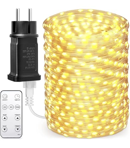 Luci Di Natale 500 LED Micro Multicolore 37,5m Filo Rame – Per Albero, Esterno/Interno, 8 Modalità IP44 - 4