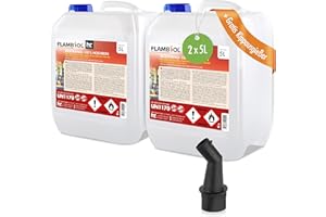 ‎HÖFER CHEMIE 10 L FLAMBIOL® Premium Bioethanol 100% für Ethanol Kamin, Ethanol Feuerstelle, Ethanol Tischfeuer und Bioethanol Kamin (2 x 5 L) von Höfer Chemie