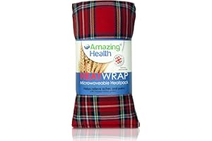 Amazing Health Unscented Red Tartan Hot and Cold Tartan Wheat Bags Microwavable - Heat Pack for Pain Relief, Natural Solution to Pains, Aches and Soreness