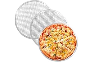 SUIMLMTA 3 Pack Pizza Tray 12 Inch/ 30.5cm Aluminum Pizza Screen Non Stick Pizza Pan Round Mesh Baking Trays Net for Oven Home Restaurant