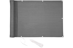 CelinaSun Sichtschutz Balkon 0,75 x 6 m anthrazit HDPE Balkonbespannung mit Kabelbinder atmungsaktiv Balkonumrandung