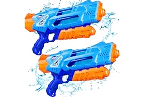 QUANQUER Wasserpistole für Kinder Erwachsene - 2 Pack Wasserpistole 1200ML großer Reichweite Super Wasser Blaster Soaker Wasserspritzpistole Sommer Draußen Schwimmbad Strand Sand Wasser Kampf Spielzeug
