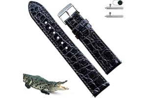 vinacreations Handmade Alligator Belly Watch Band Men Quick Release Premium Hornback Crocodile Replacement Pin Tang Buckle Wristwatch Strap by Vietnamese