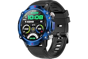 TELSA UK Products Waterproof Smart Watch T410 Sports & fitness digital Watch military style mens with Touch Screen display, Fitness Watch, Smart Watch for men IOS & Android (Navy)