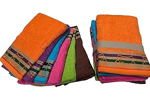 GENERIC Col & Cor Paños de Cocina Algodón Rizo Multicolor con Dibujo Bordado. Juego de Trapos Cocina 100% Algodón 50x50 CM (12, Taza)