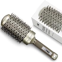 TEEROVA Nano Thermic Haarbürste – Keramik & Ionen, Mit Wildschweinborsten, Rund, 7,4 Cm, Für Föhnen, Locken & Glätten