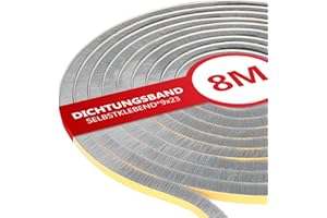 XEEINC 8M Bürstendichtung Selbstklebend, 9mm(B) x 23mm(D) Bürstendichtung für Rolladen Schiebetür, mit Idealer Klebkraft, Türbürstendichtung Dichtungsband Insektenschutz für Fenster Tür - Grau