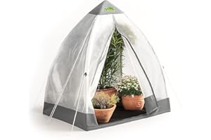 BioGreen Überwinterungszelt & Foliengewächshaus „Tropical Island M“ | lichtdurchlässige Gitterfolie | stabiles Gestell | B 130 x T 130 x H 150 cm